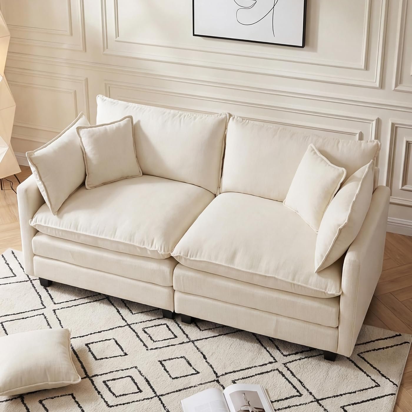 Daeorio 70" Oversized Cloud Loveseat (with Ottoman)