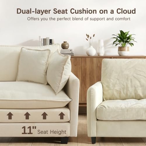 Daeorio 70" Oversized Cloud Loveseat (with Ottoman)