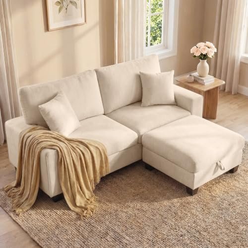 DOPEDIO 71.25" L-Shaped Sectional with Storage Ottoman