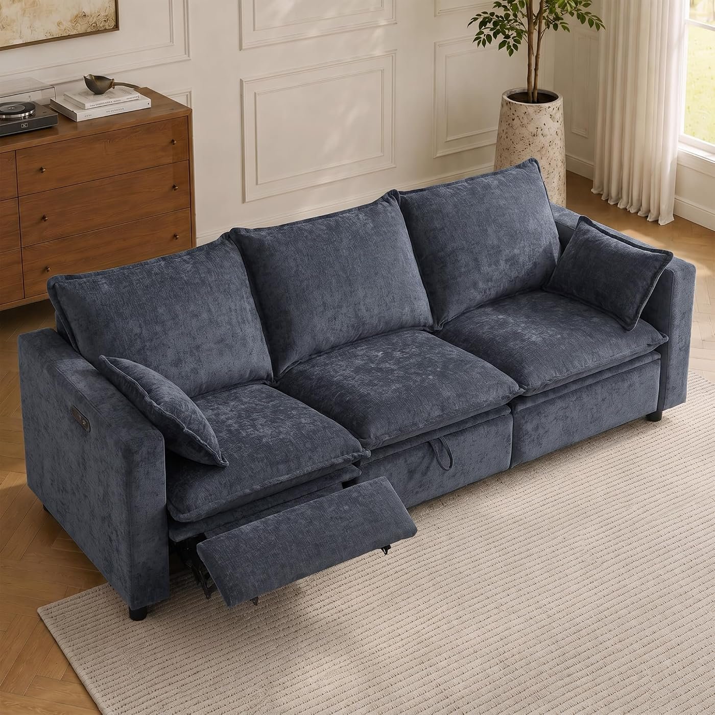 GUEAPY 92" Power Reclining Cloud Sofa with Storage & USB Ports