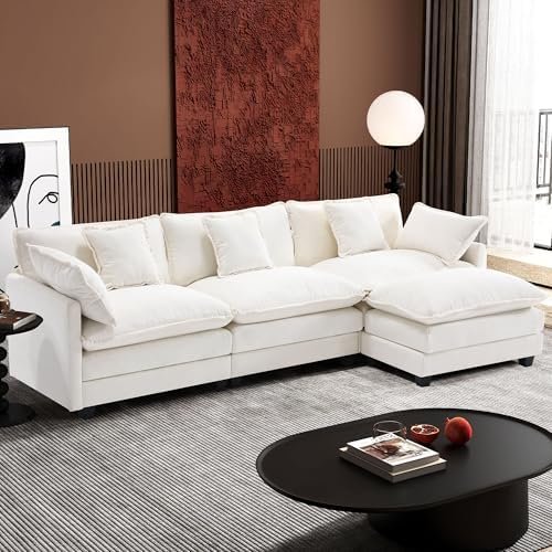 Ihanherry 111" L-Shape Cloud Sectional (4-Seat + Ottoman)