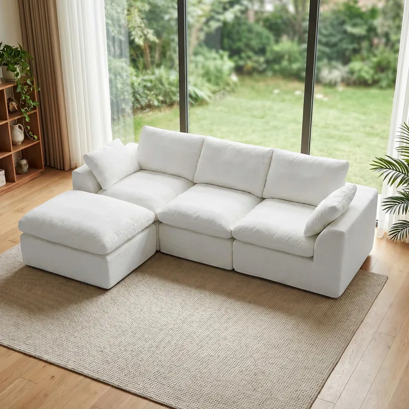 LEELOOMOO 108" Boneless Cloud Modular Sectional