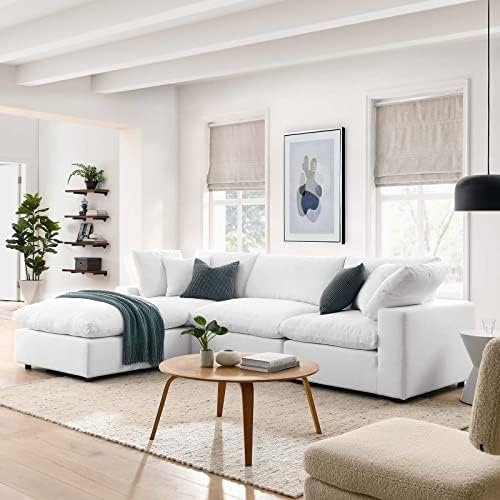 Modway Commix Down-Filled Overstuffed 4-Piece Sectional with Reclining Corners