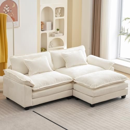 Oprisen 86" L-Shape Cloud Sectional (3-Seat + Ottoman)