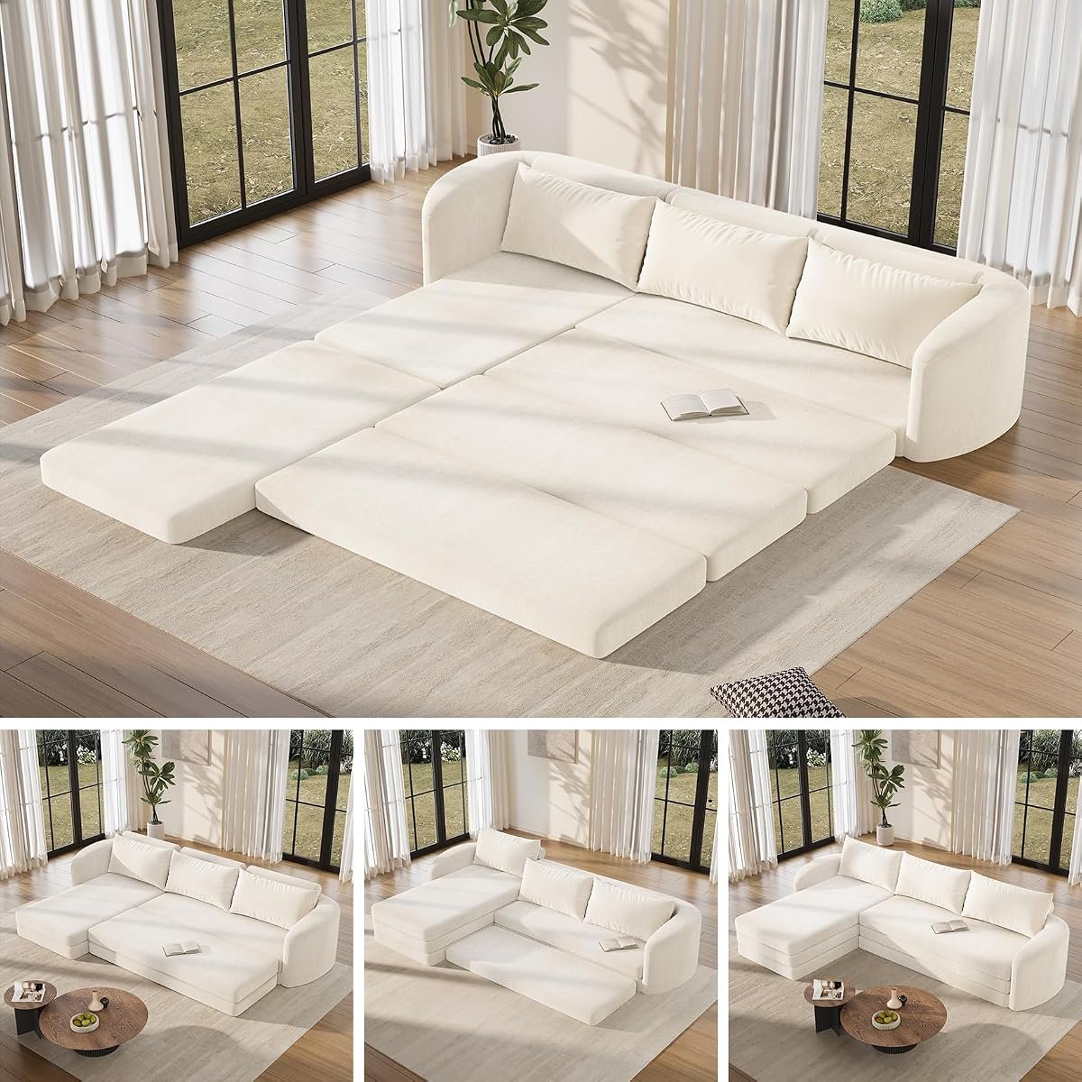 Vesgantti 110" 6-in-1 Convertible Cloud Sofa Bed
