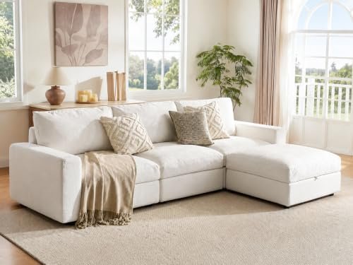 Vorthio 113" Oversized Cloud Sectional (3-Seat + Ottoman)