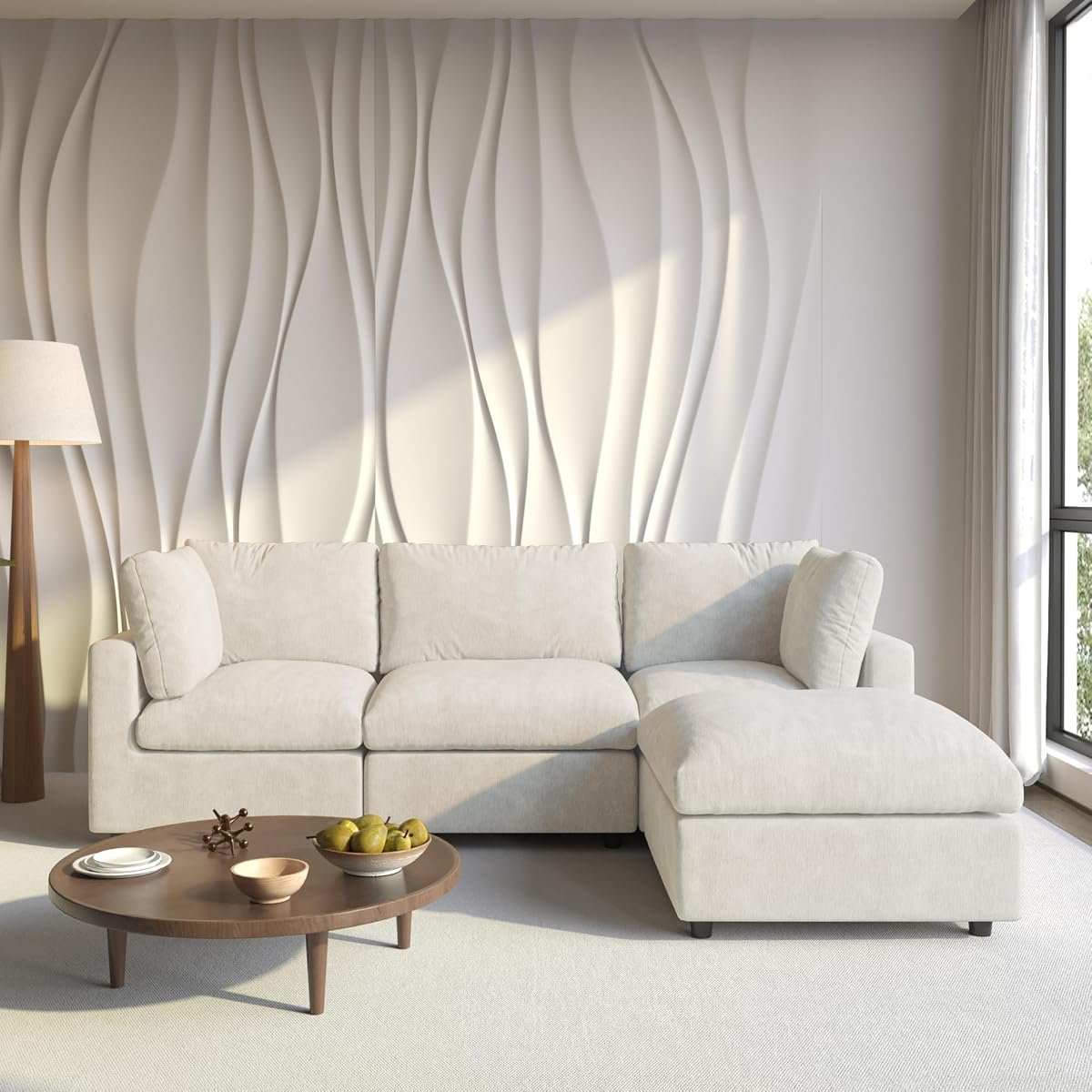 WJShome 101" Convertible L-Shape Cloud Sectional